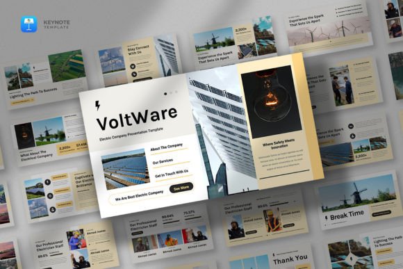 Electricity Company Keynote Template: Modern Presentation Design